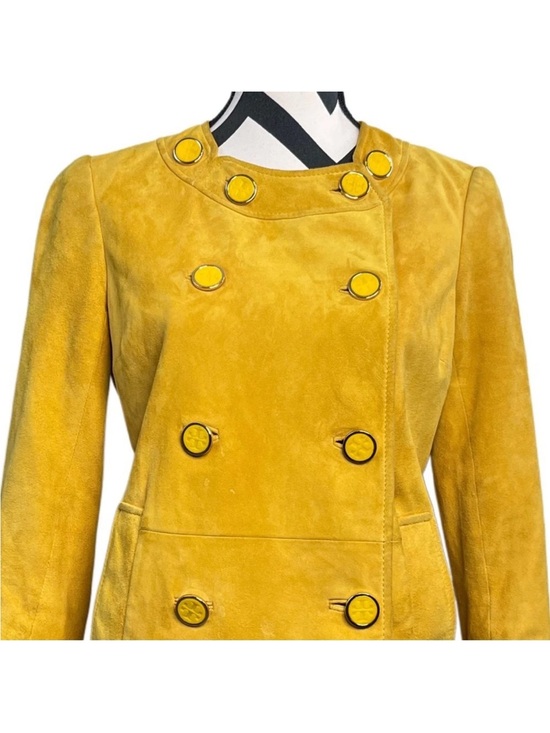 Tory Burch Jackets & Blazers - Tory Burch Suede Double-Breasted Pea Coat in Mustard size 6